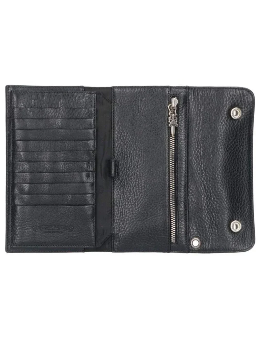 Chrome Hearts Wave Cross Ball Button Leather Wallet